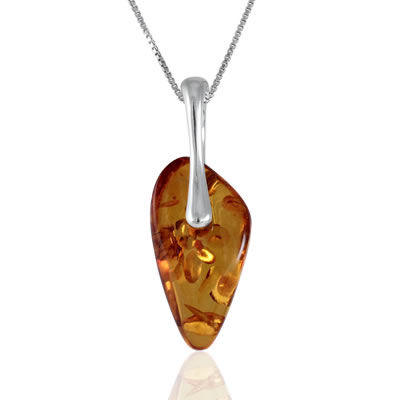 AM1512 Honey Silver Amber Pendant