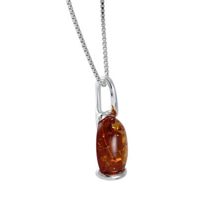 AM1518 Oval Honey Amber Pendant