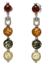 AM154 Contemporary Multi Colour Amber Earrings