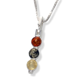 AM155 Contemporary Multi Colour Amber Pendant