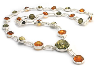 AM231 Honey and Green Amber Necklace
