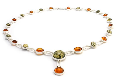 AM231 Honey and Green Amber Necklace