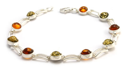 AM232 Honey and Green Amber Bracelet