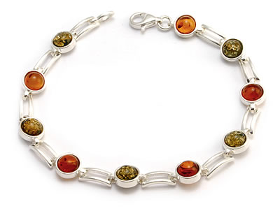 AM232 Honey and Green Amber Bracelet