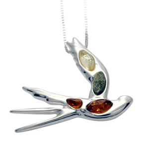 AM242 Swallow Amber Pendant