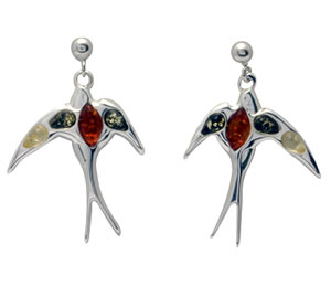 AM243 Swallow Amber Earrings