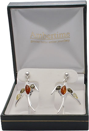 AM243 Swallow Amber Earrings