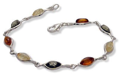 Multi Colour Marquise Amber Bracelet