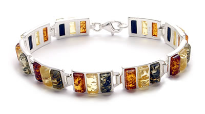 AM248 Triple Multi Colour Amber Bracelet