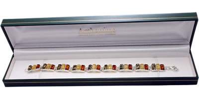 AM248 Triple Multi Colour Amber Bracelet