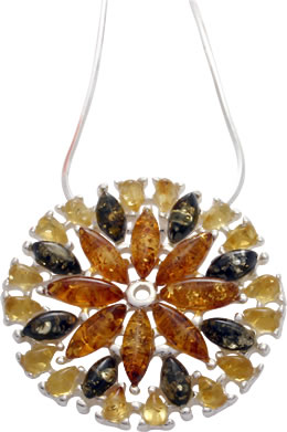 AM252 Large Amber Starburst Pendant