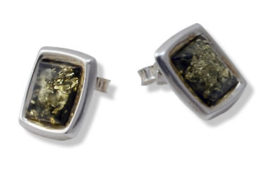 AM265 Green Amber Earrings
