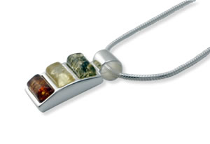 AM270 Triple Multi Colour Amber Pendant