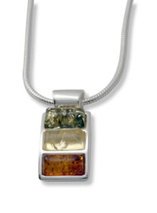 AM270 Triple Multi Colour Amber Pendant