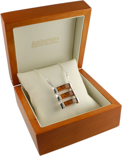AM302 Triple Marquise Amber Necklace