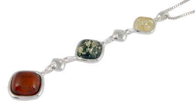 AM311 Triple Multi Colour Amber Drop Pendant