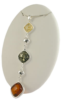 AM311 Triple Multi Colour Amber Drop Pendant