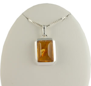 AM312 Rectangular Honey Amber Pendant