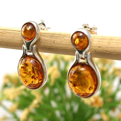 AM314 Double Set Honey Baltic Amber Earrings