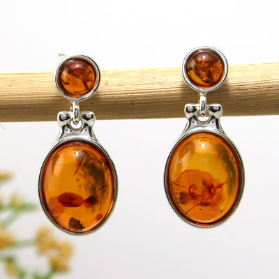 AM316 Double Honey Amber Earrings