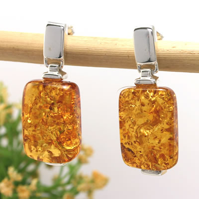 AM320 Handmade Unique Honey Amber Earrings