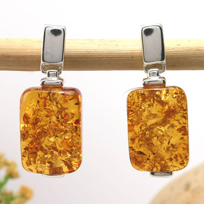 AM320 Handmade Unique Honey Amber Earrings
