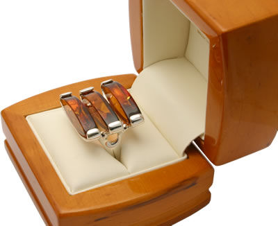 AM361 Triple Marquise Baltic Amber Ring