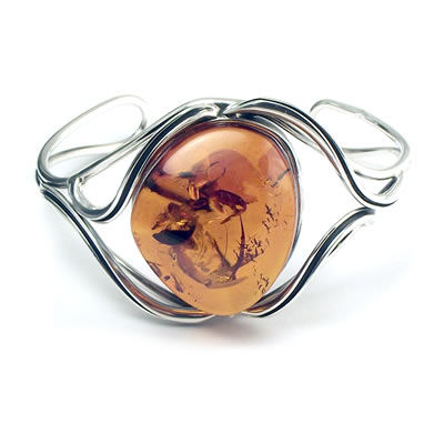 AM397 Handmade Baltic Amber Cuff Bangle