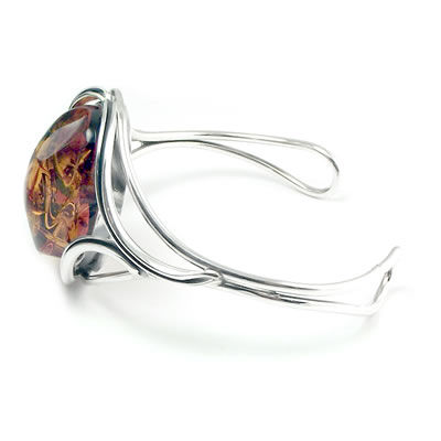 AM397 Handmade Baltic Amber Cuff Bangle