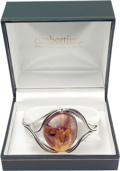 AM397 Handmade Baltic Amber Cuff Bangle
