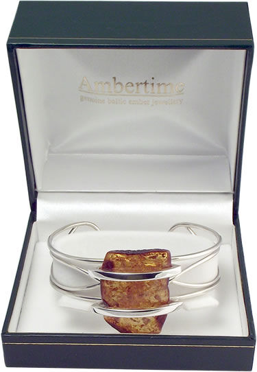 AM398 Honey Baltic Amber Handmade Cuff Bangle