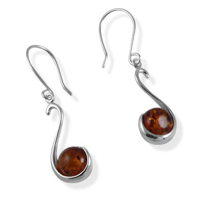 AM4005 Amber Swirl Drop Earrings