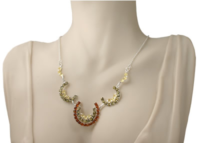 AM431 Multi Colour Amber Circles Necklace