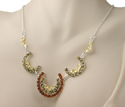 AM431 Multi Colour Amber Circles Necklace