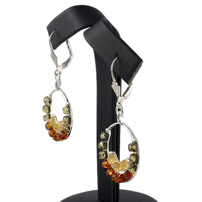 AM435 Multi Colour Amber Circles Earrings