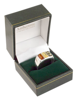 AM468 Triple Multi Colour Amber RIng