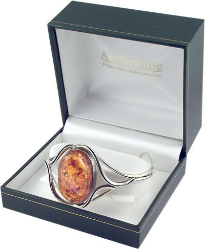 AM494 Handmade Baltic Amber Cuff Bangle