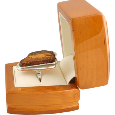 AM499 Handmade Large Honey  Baltic  Amber Ring