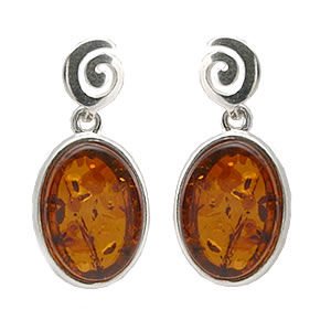 AM539 Baltic Amber Swirls Earrings