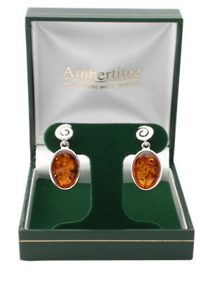 AM539 Baltic Amber Swirls Earrings