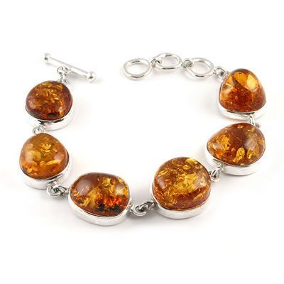 AM592 Heavy Adjustable Honey Amber Bracelet