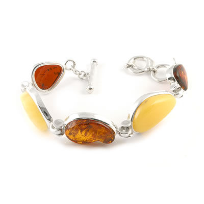 AM593 Multi Colour Adjustable Amber Bracelet