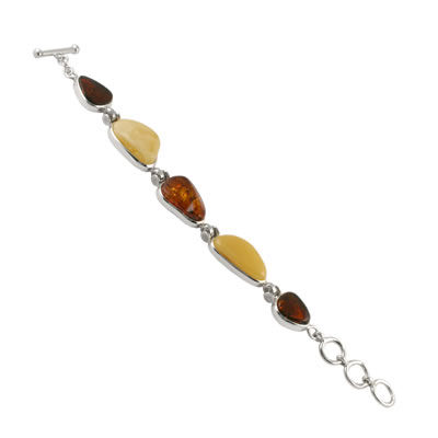 AM593 Multi Colour Adjustable Amber Bracelet