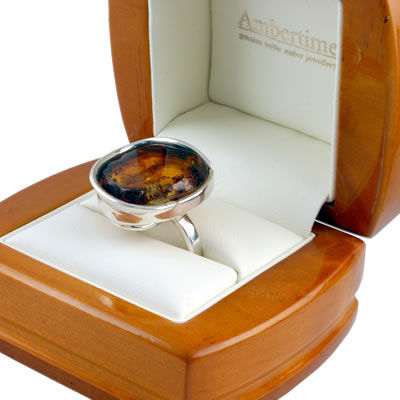 AM604 Handmade Baltic Amber Ring