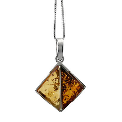 AM609 Lemon and Cognac Baltic Amber Pendant
