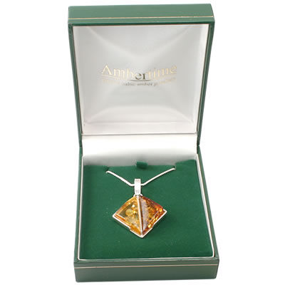 AM609 Lemon and Cognac Baltic Amber Pendant