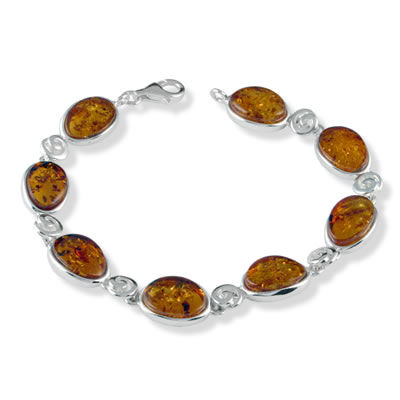 AM802 Amber Swirls Silver Bracelet