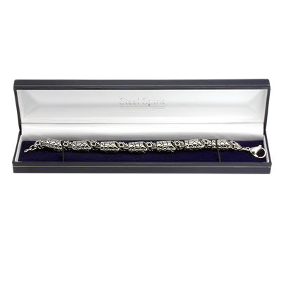 STBR4 Stainless Steel Skull and Barrel Bracelet