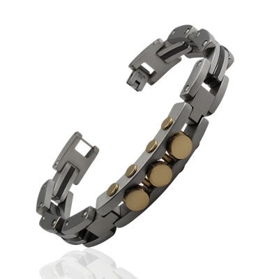 STBR26 Stainless Steel Studded Heavy Bracelet