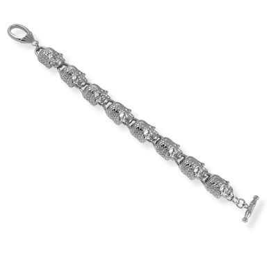 STBR20 Stainless Steel Skulls T-Bar Bracelet